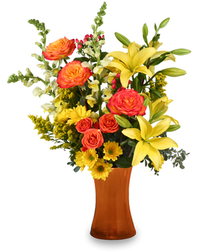 Orange and yellow autumn bouquet
